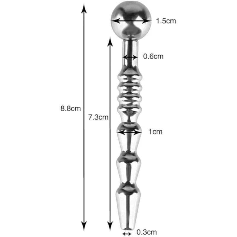 Ribbed and Tapered Hollow Penis Plug - Image 7