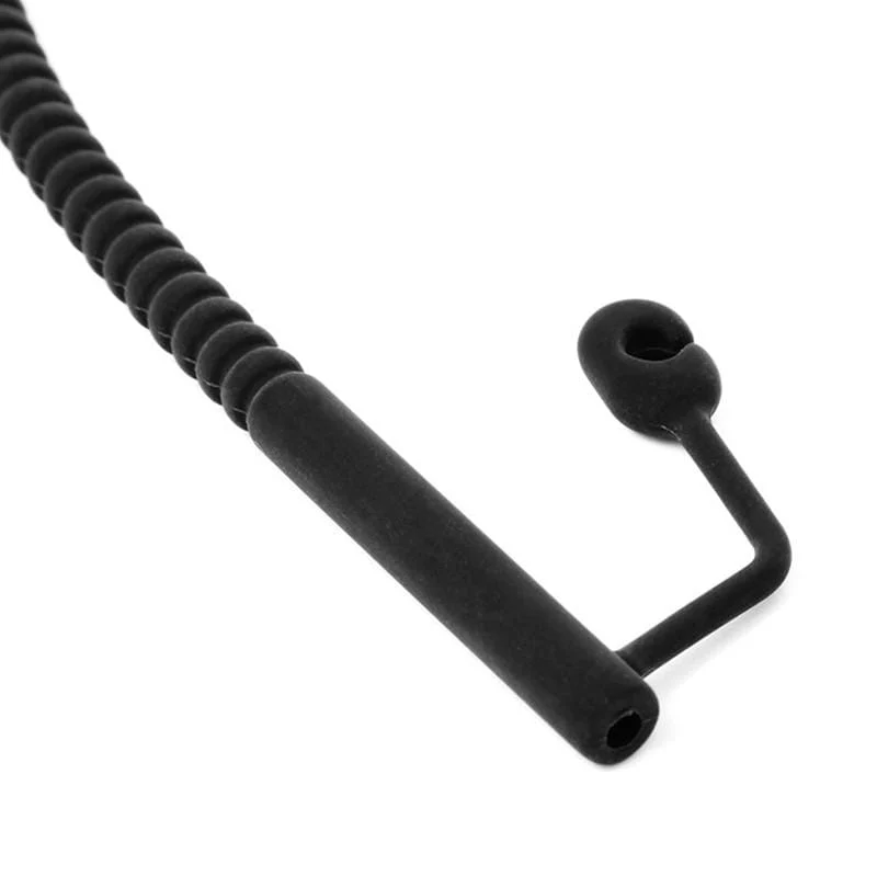 Ribbed Silicone Hollow Urethral Sound Penis Plug - Image 4