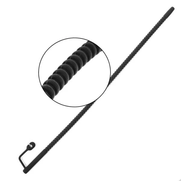 Ribbed Silicone Hollow Urethral Sound Penis Plug - Image 6