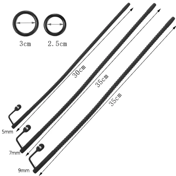 Ribbed Silicone Hollow Urethral Sound Penis Plug - Image 7