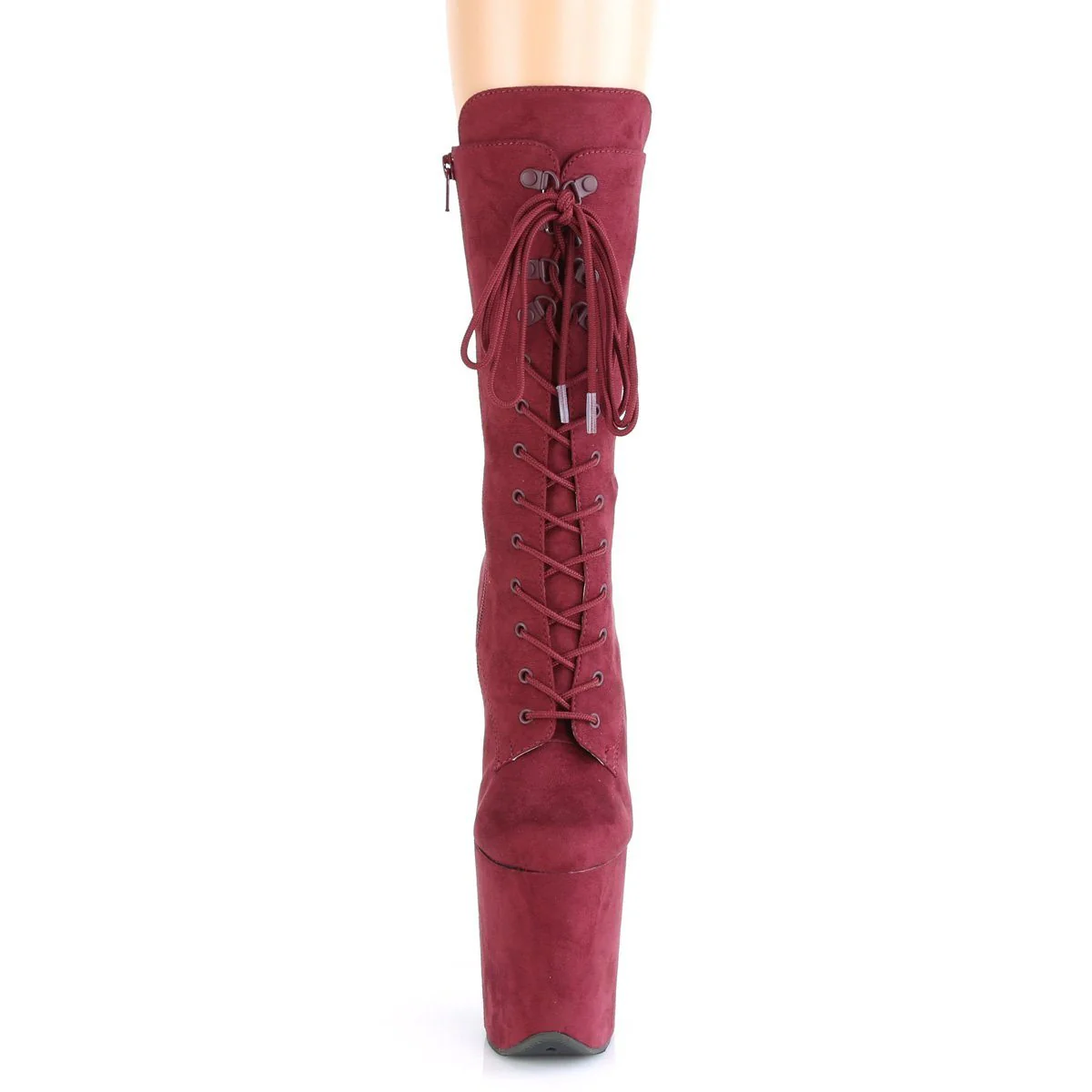 Seductive-1050FS Exotic Boot | Burgundy Faux Suede - Image 2
