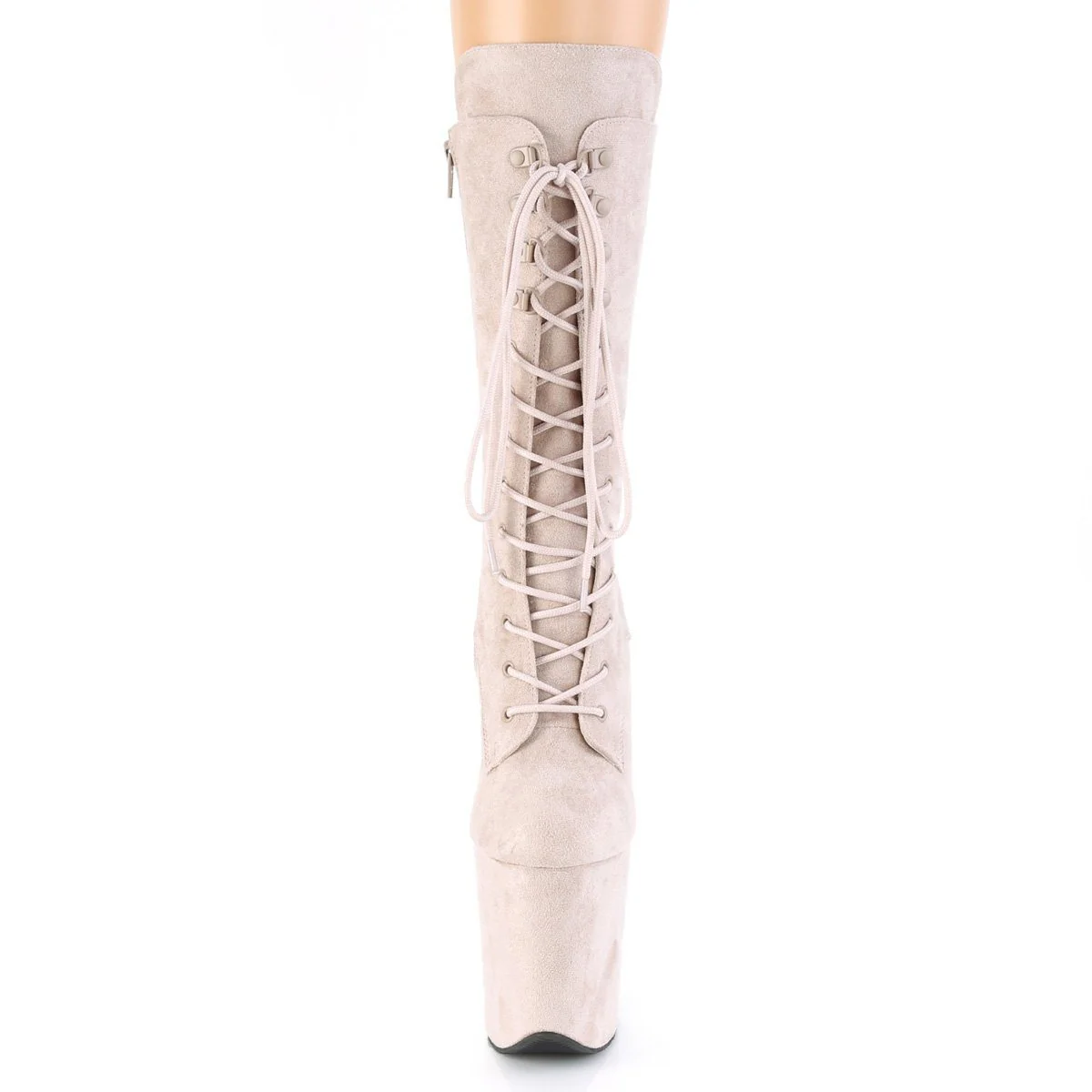 Seductive-1050FS Exotic Boot | Nude Faux Suede - Image 2