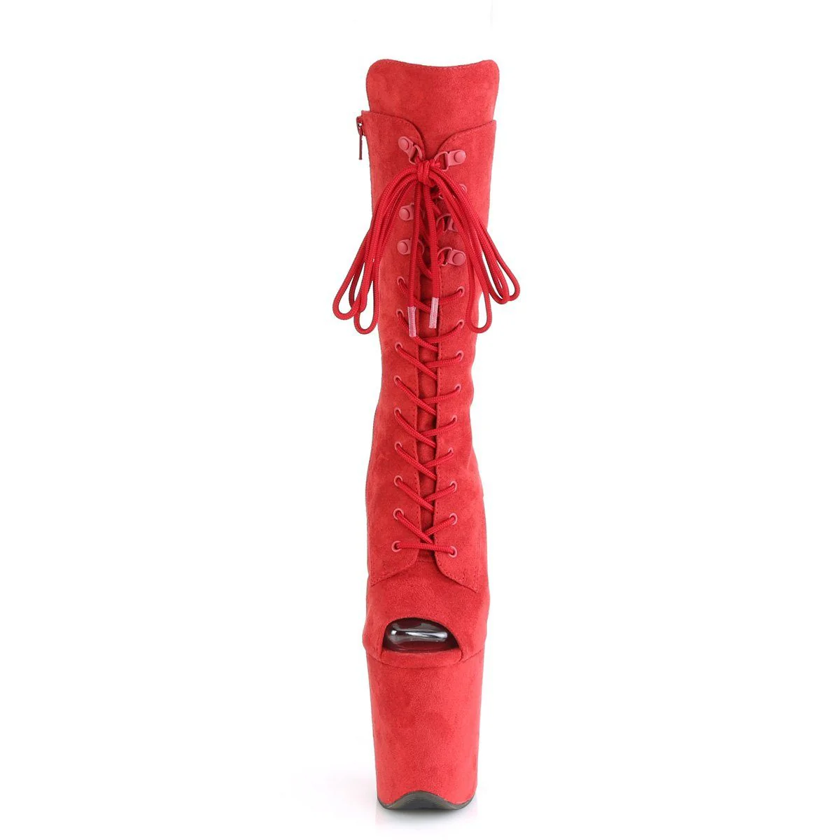 Seductive-1051FS Exotic Boot | Red Faux Suede - Image 2