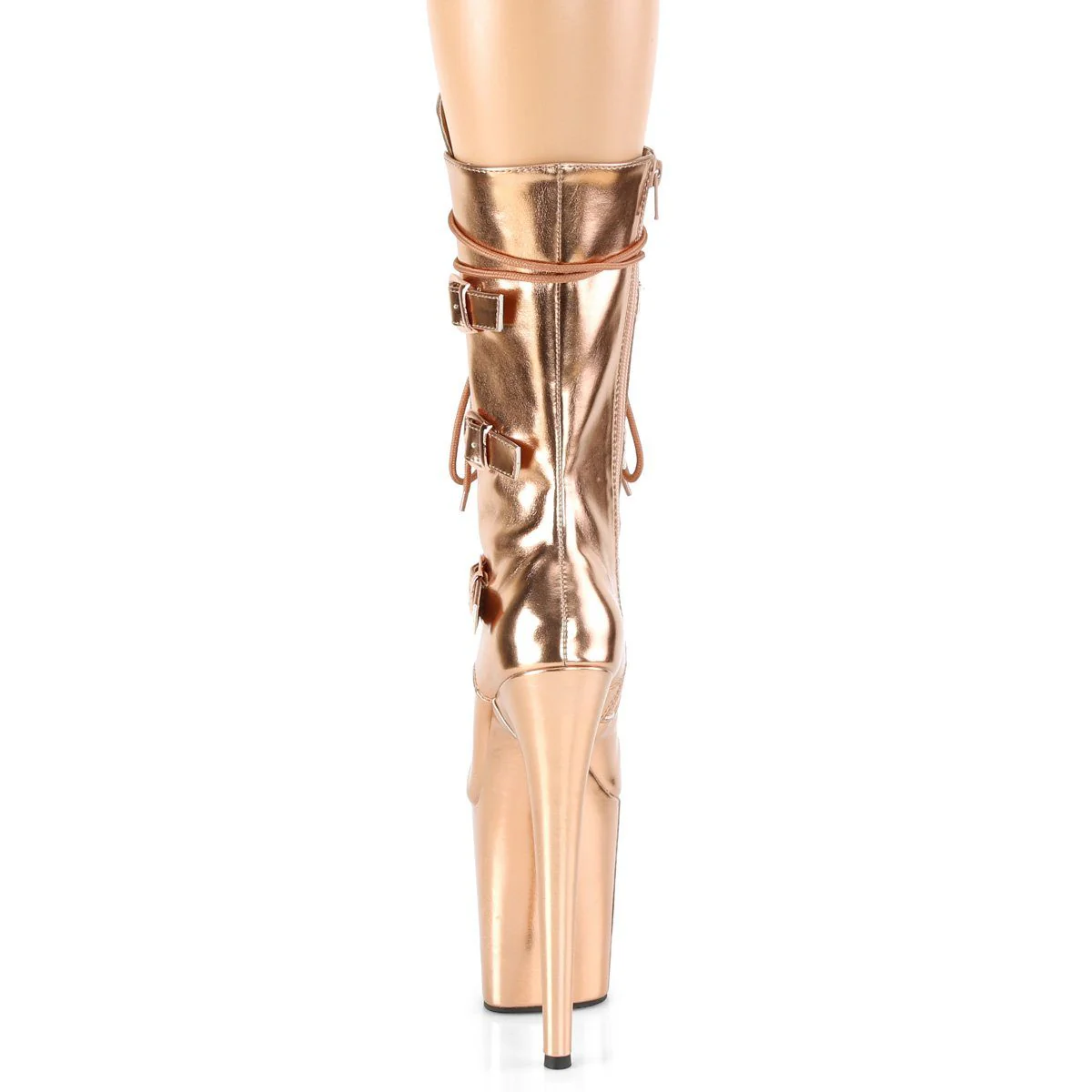 Seductive-1053 Exotic Boot | RoseGold Faux Leather - Image 4