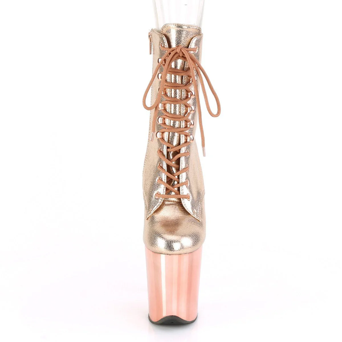 Seductive-1120 Exotic Boot | RoseGold Faux Leather - Image 2