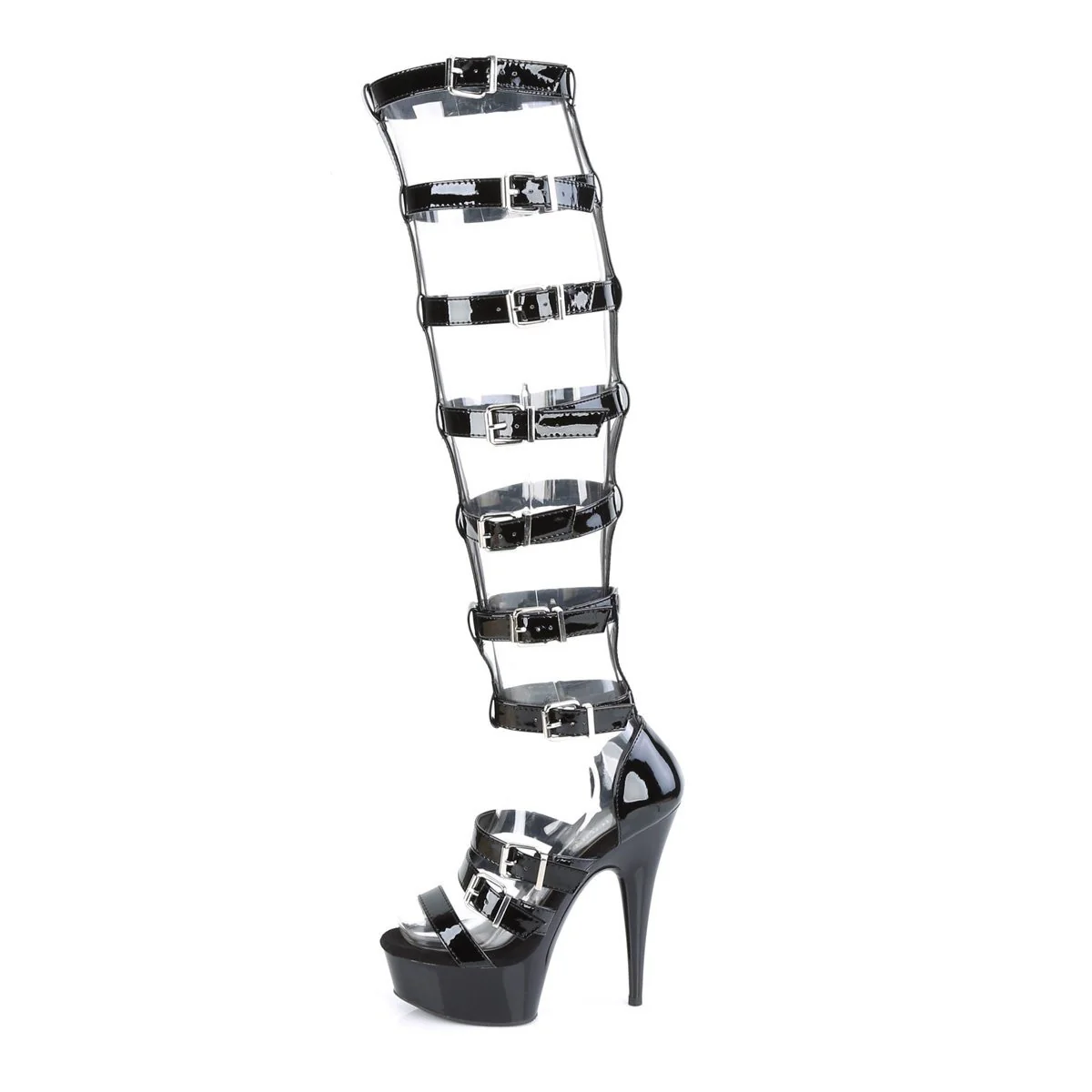 Seductive-2010 Exotic Sandal | Black Patent - Image 3