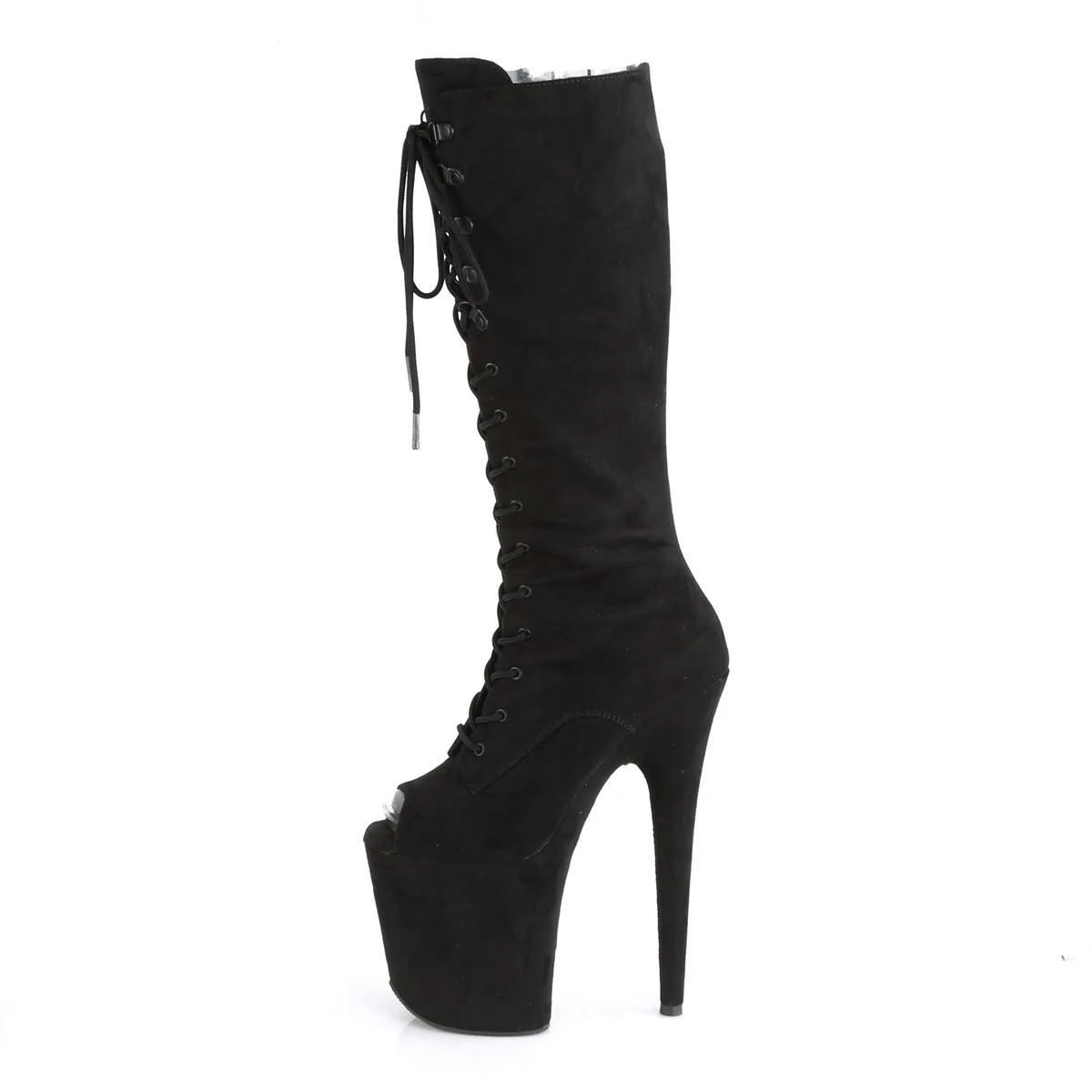 Seductive-2051FS Exotic Boot | Black Faux Suede - Image 3