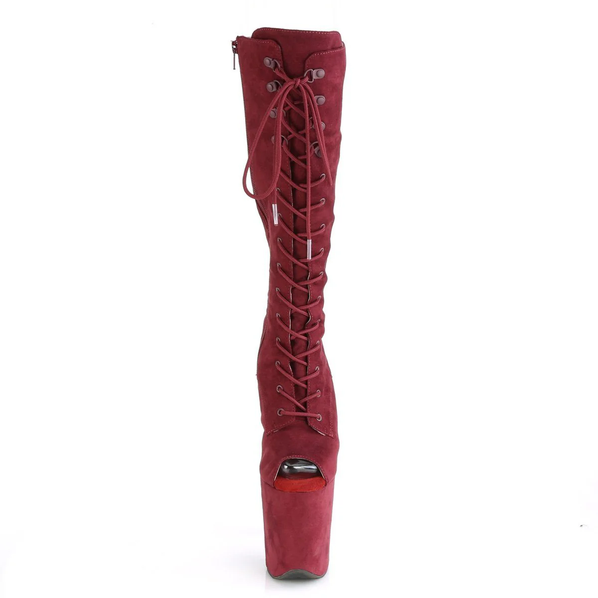 Seductive-2051FS Exotic Boot | Burgundy Faux Suede - Image 2