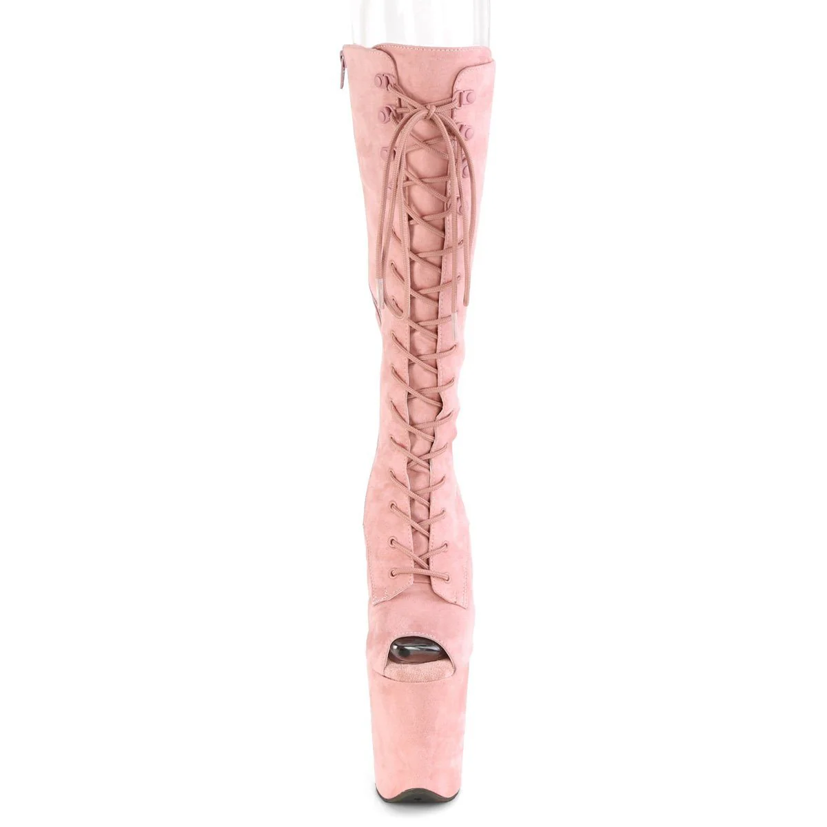 Seductive-2051FS Exotic Boot | Pink Faux Suede - Image 2