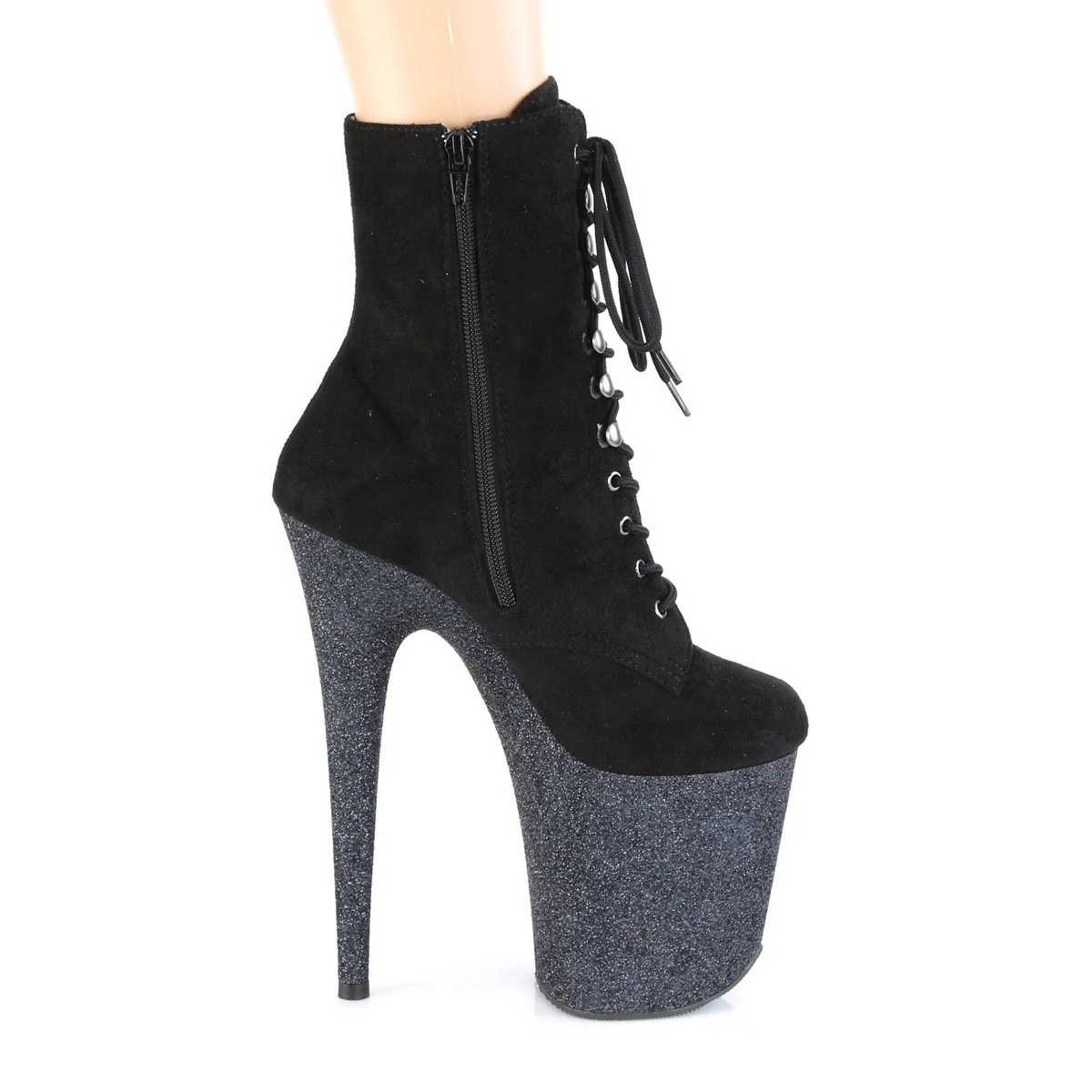 Seductive-A800 Exotic Boot | Black Faux Suede - Image 5