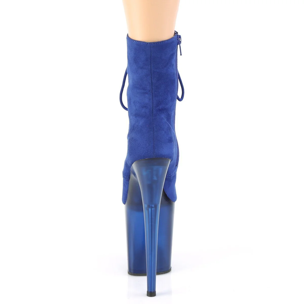 Seductive-A804 Exotic Boot | Blue Faux Suede - Image 4