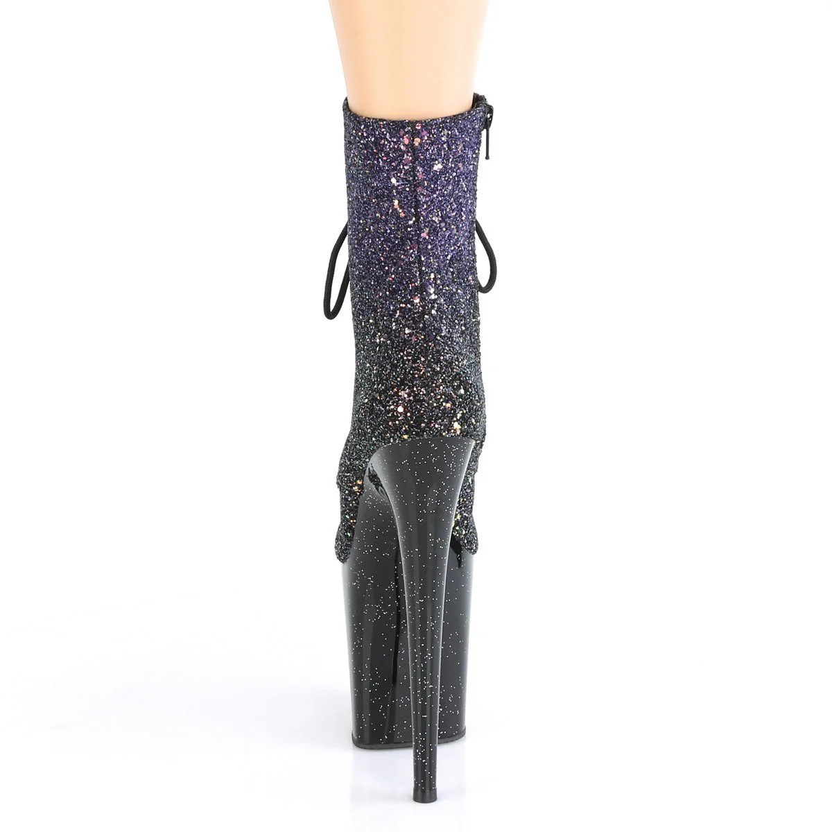 Seductive-A814 Exotic Boot | Purple Glitter - Image 4