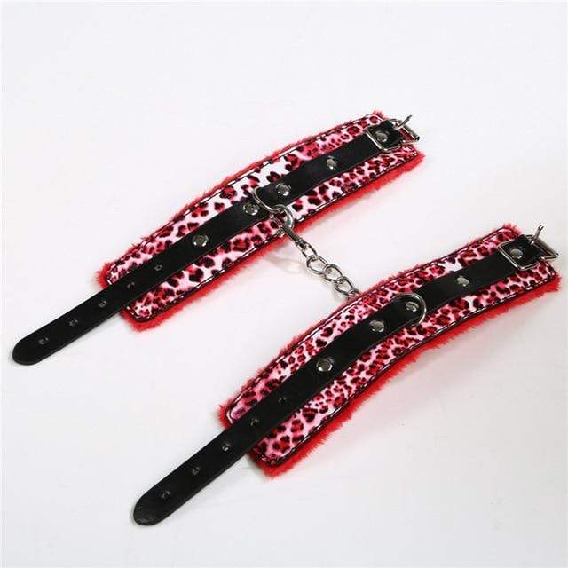 Sexy Leopard Print Furry Handcuffs - Image 2