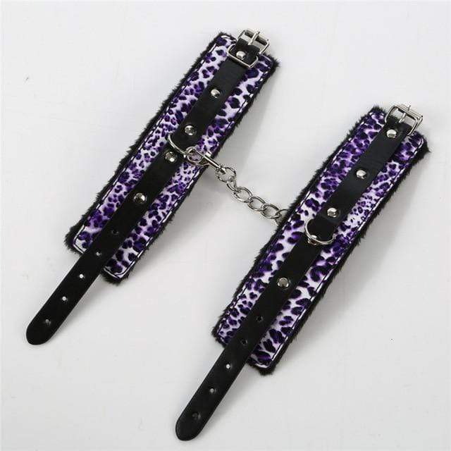 Sexy Leopard Print Furry Handcuffs - Image 4
