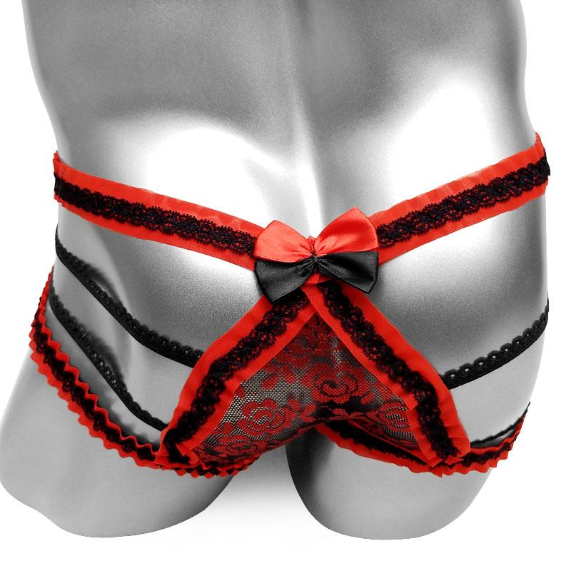 Mens Penis Sleeve Lingerie Lace Sexy Sissy Panties - Image 3
