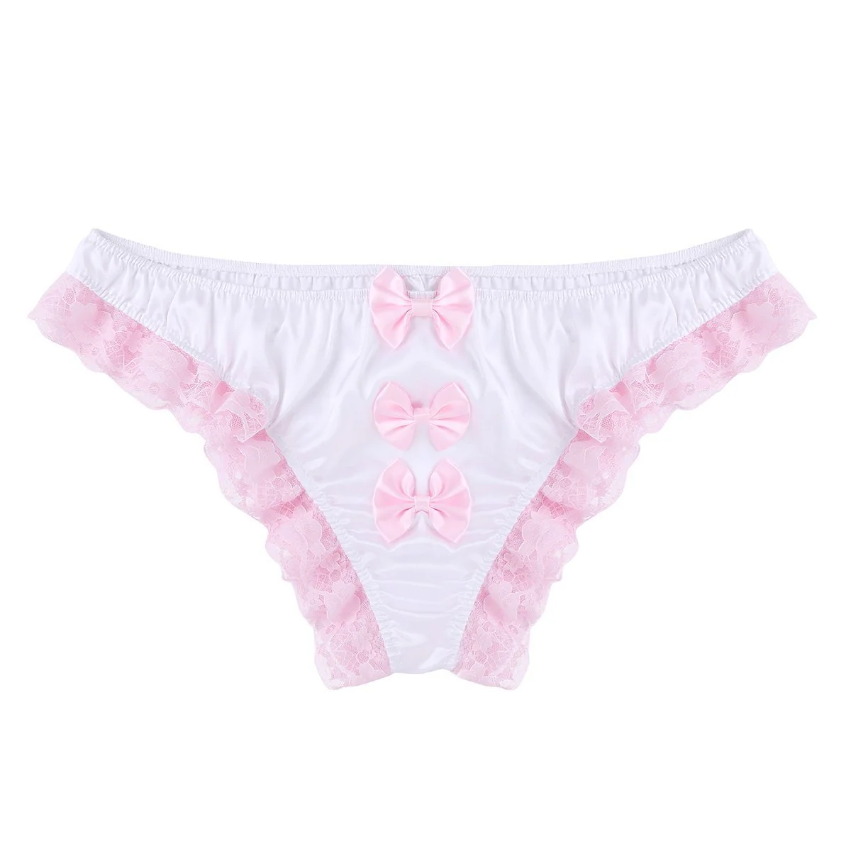 Shiny Ruffles Floral Lace with Bowknots Briefs - Image 2