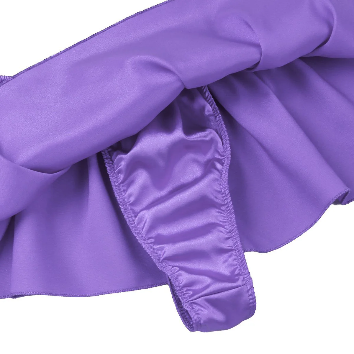 Men's Sissy Lingerie Sexy Shiny Briefs Skirted - Image 5