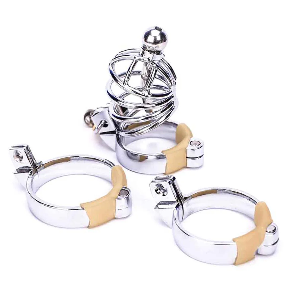 Short Penile Urethral Plug Metal Chastity Cage - Image 3