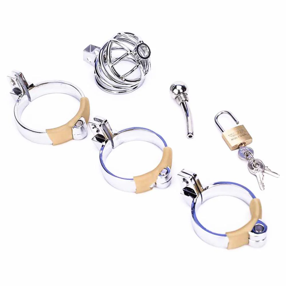 Short Penile Urethral Plug Metal Chastity Cage - Image 4