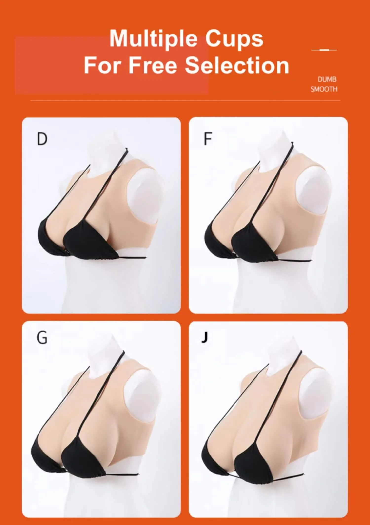 Short Round Neck Half Body Solid Breast Forms - Image 9