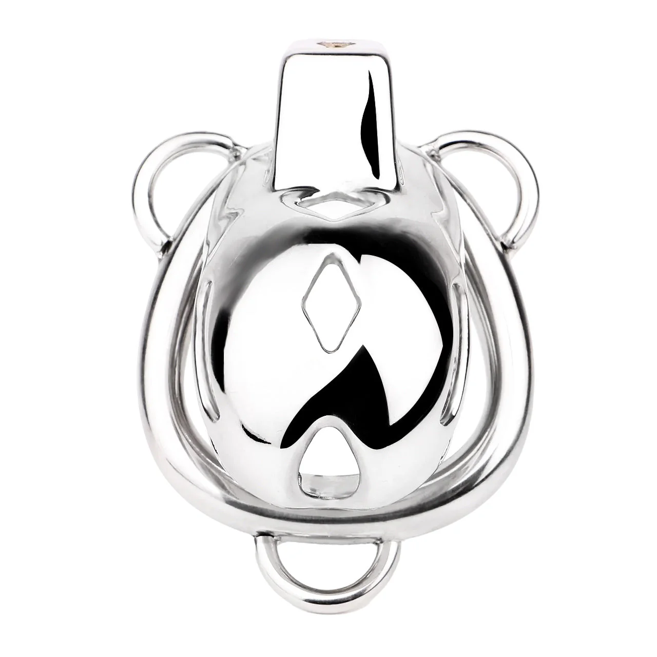 Short Smooth Stainless Steel Cobra Cage with Belt - Image 11