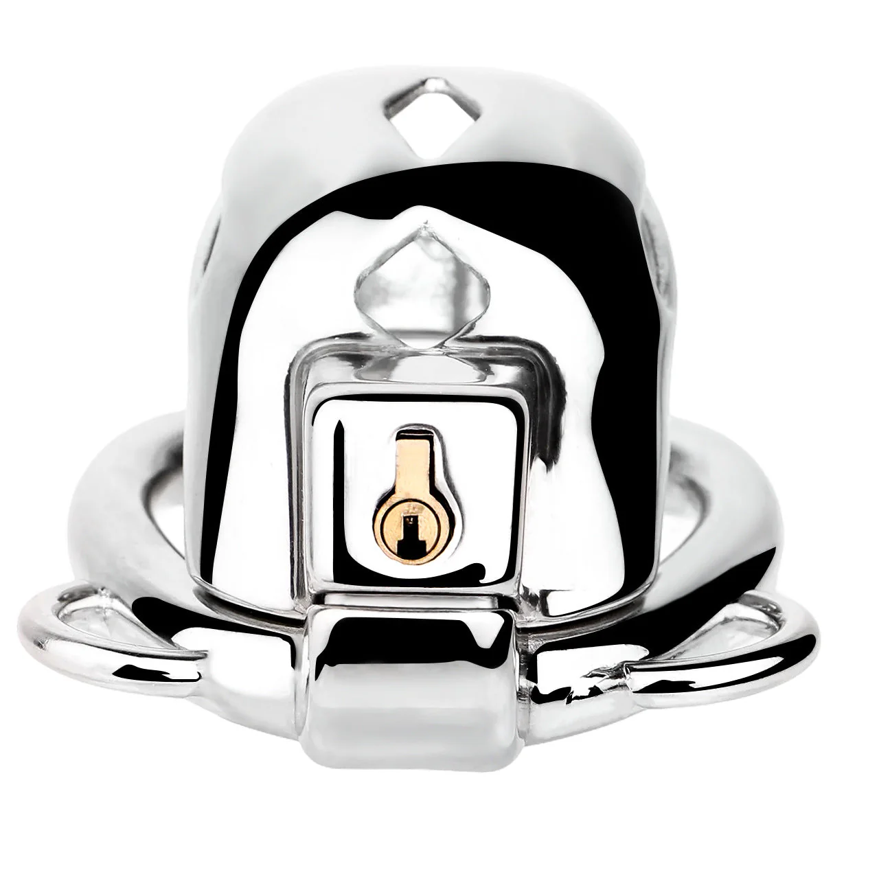 Short Smooth Stainless Steel Cobra Cage with Belt - Image 12