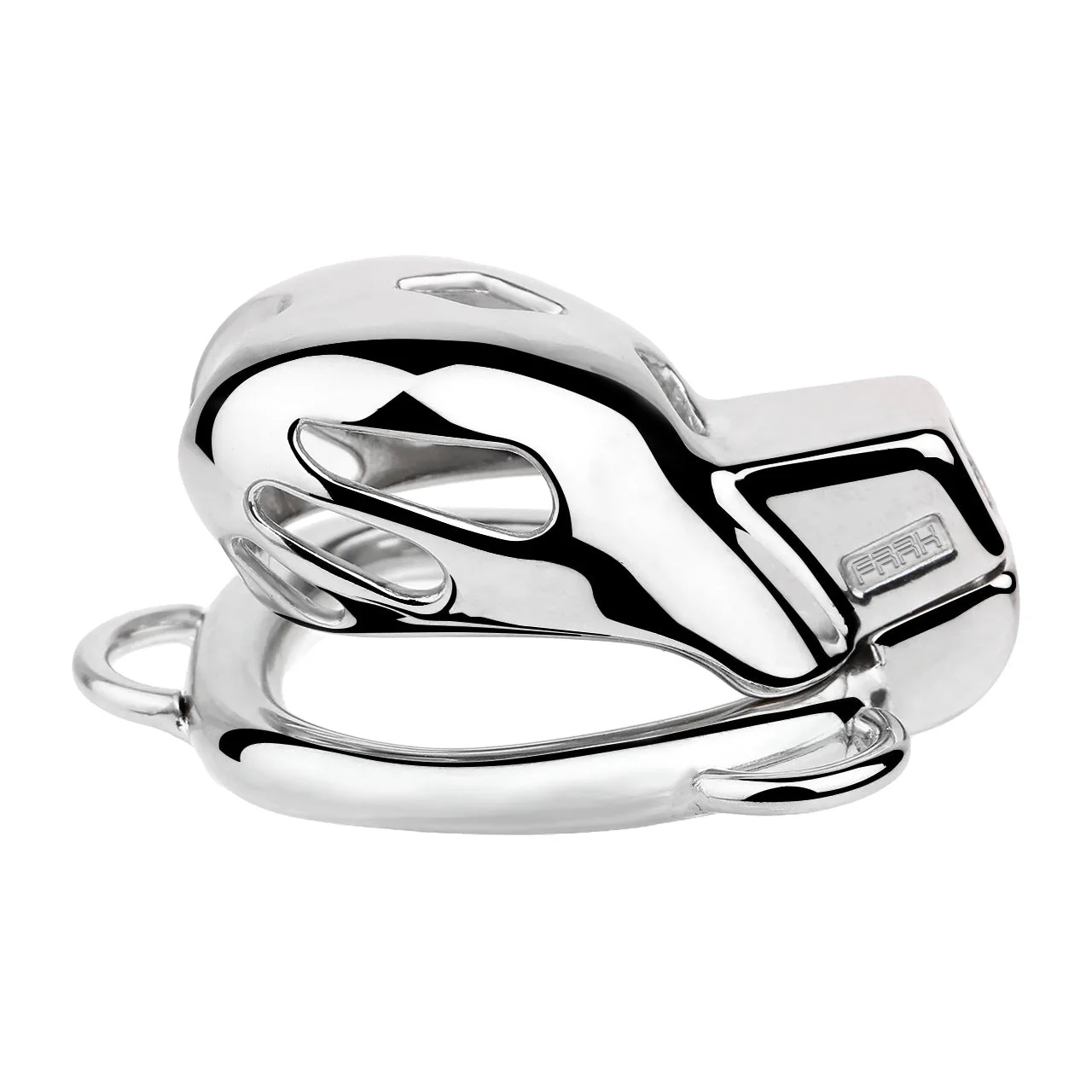 Short Smooth Stainless Steel Cobra Cage with Belt - Image 14