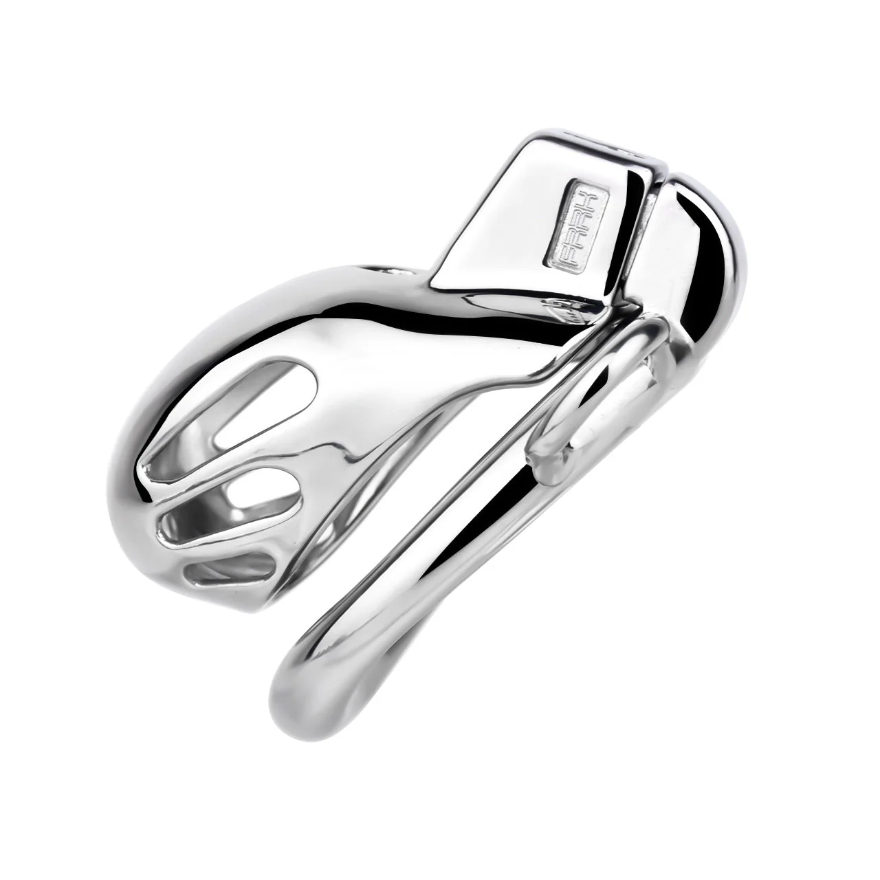 Short Smooth Stainless Steel Cobra Cage with Belt - Image 15