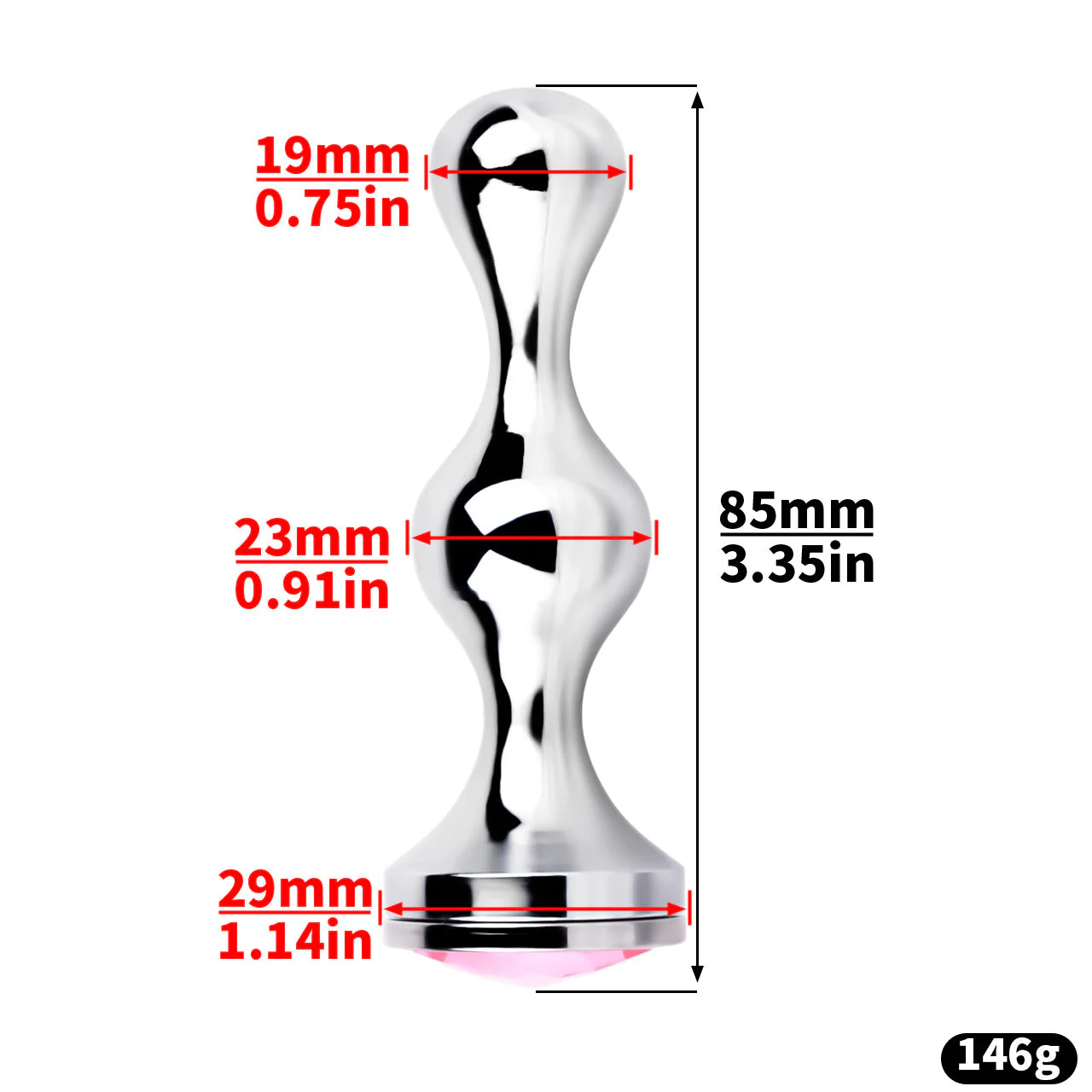 Short Smooth Stainless Steel Cobra Cage with Belt - Image 16