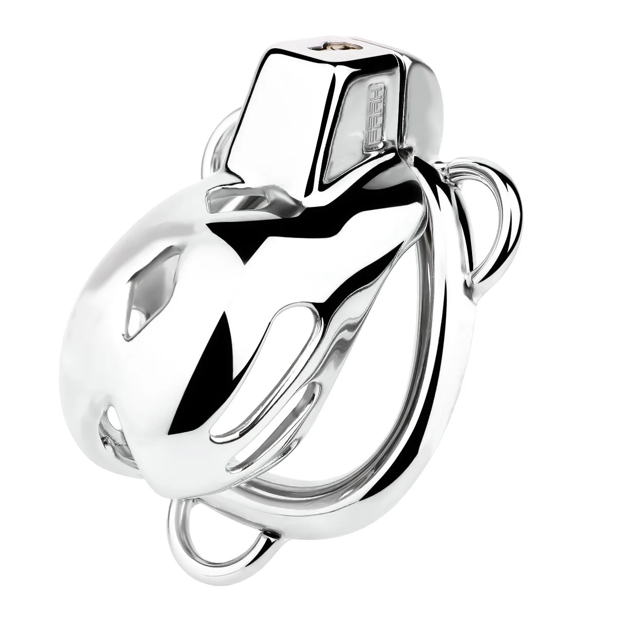Short Smooth Stainless Steel Cobra Cage with Belt - Image 9