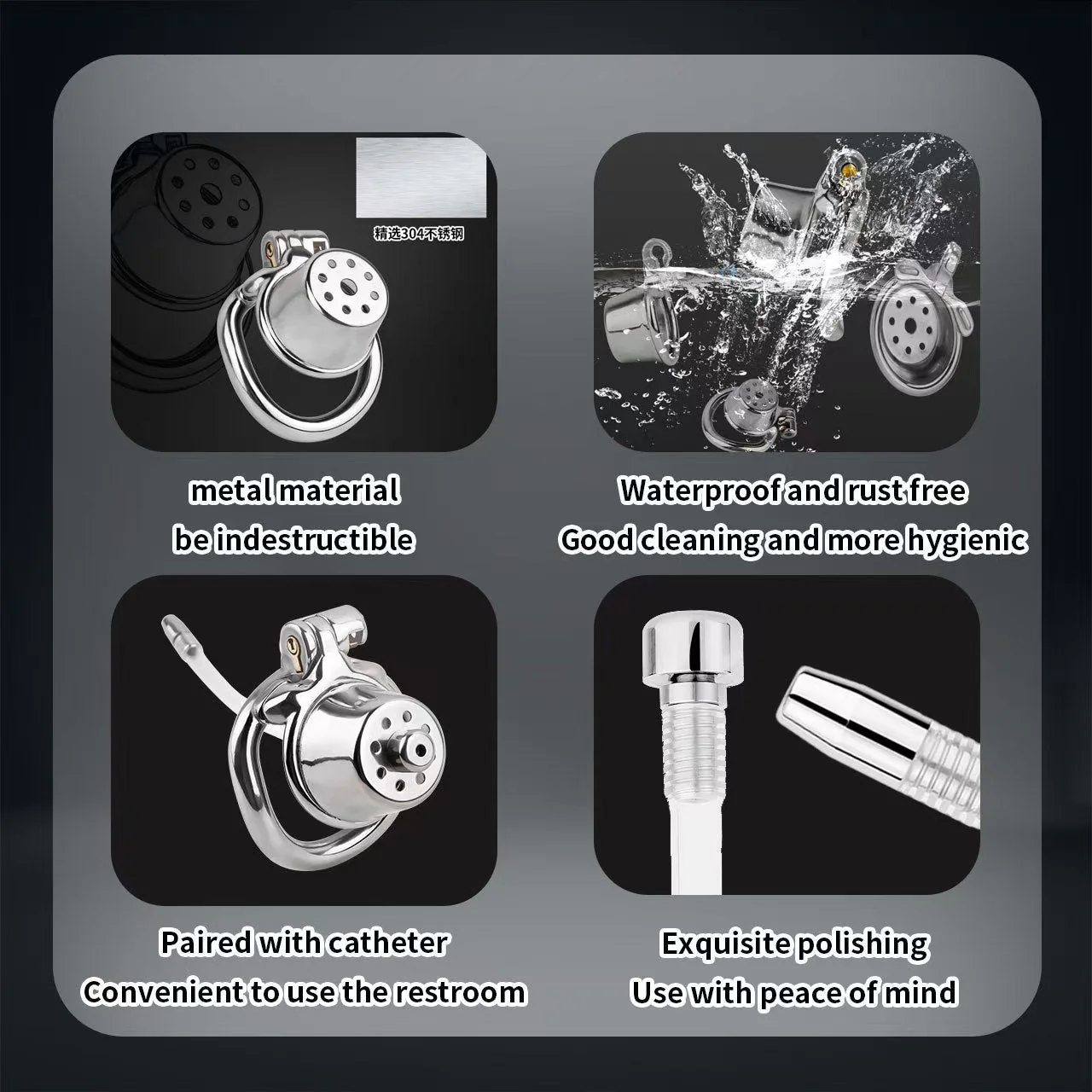 Shower Shaped Chastity Device Steel - Image 15