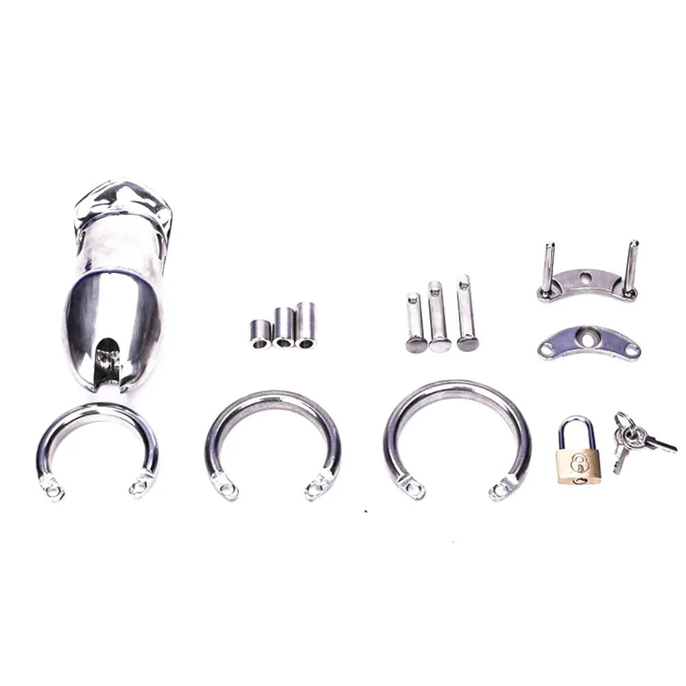 Metal Chastity Cage 3.74 inches long (All 3 Rings Include) - Image 4