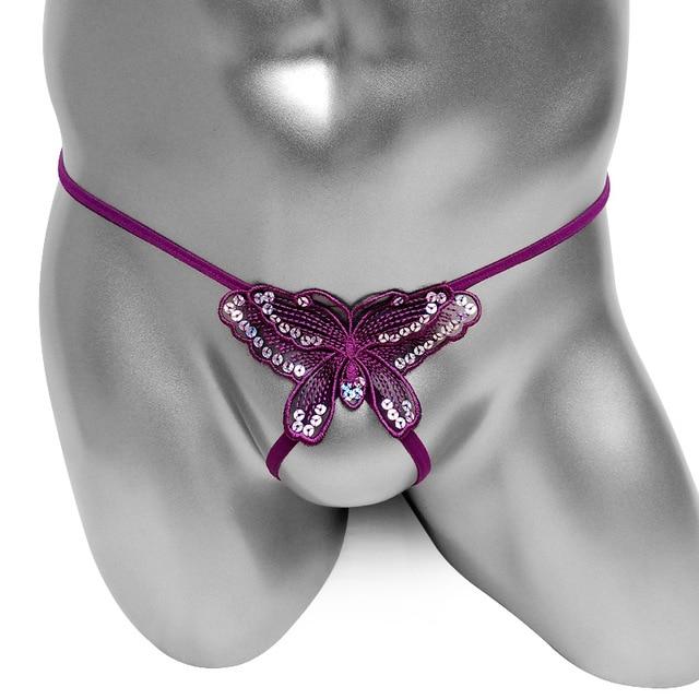 Embroidery Butterfly Sequin Thong Panties - Image 5