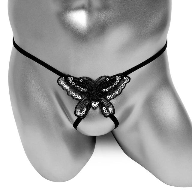 Embroidery Butterfly Sequin Thong Panties - Image 6