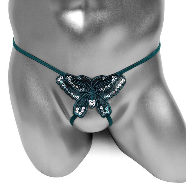 Embroidery Butterfly Sequin Thong Panties - Image 7