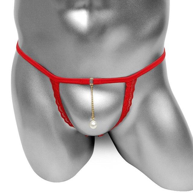 Lace Mens Enlargement Cockring Thong - Image 2