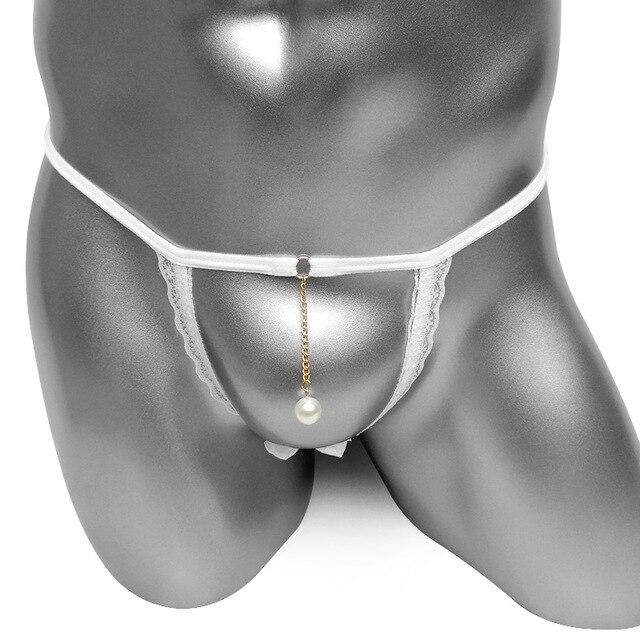Lace Mens Enlargement Cockring Thong - Image 4