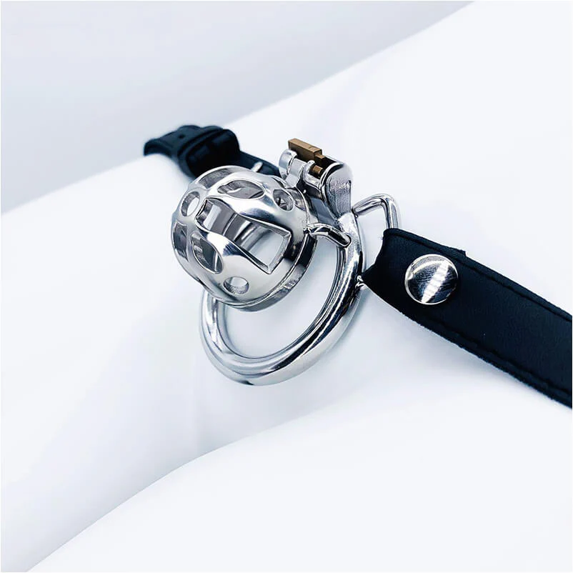 Small Chastity Cage Steel With Belt - Image 10