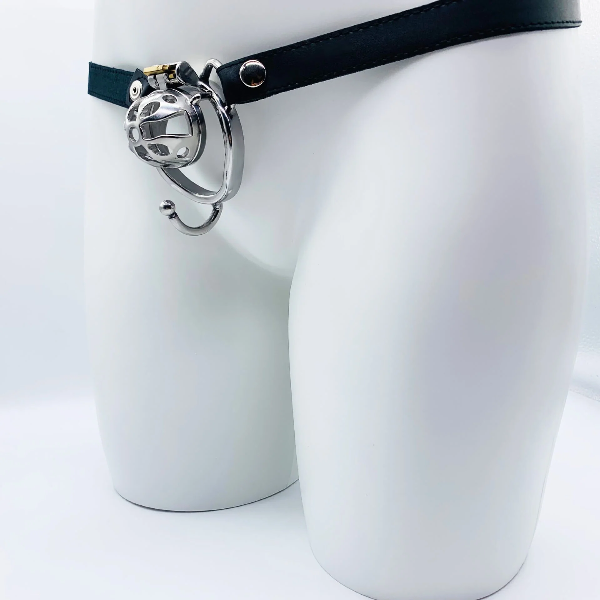 Small Chastity Cage Steel With Belt - Image 2