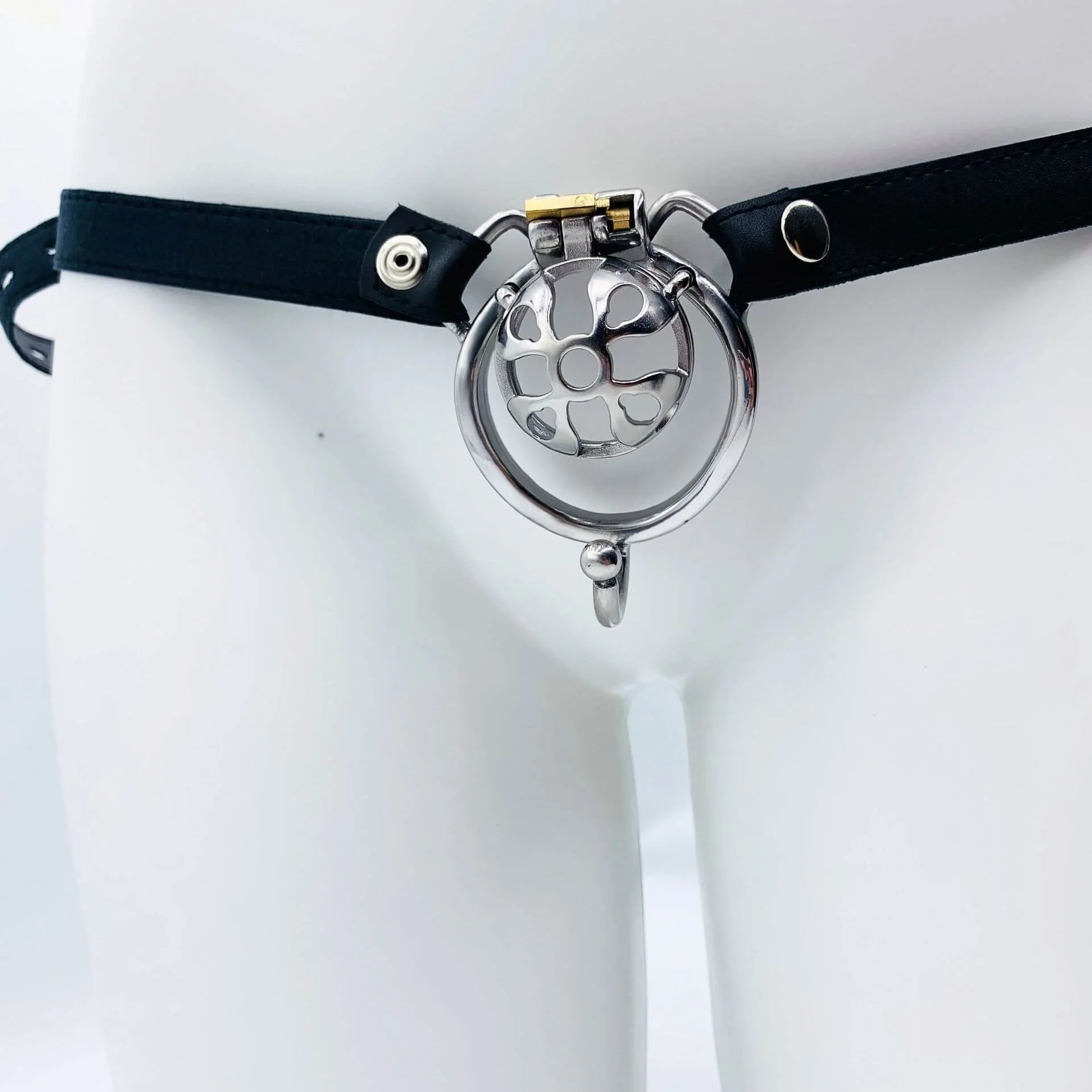 Small Chastity Cage Steel With Belt - Image 6
