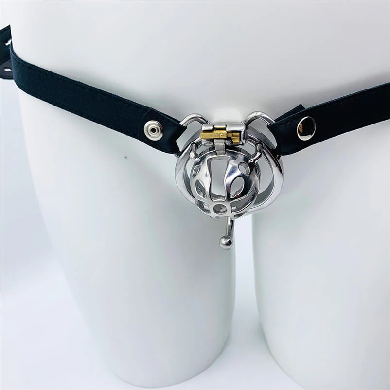 Small Chastity Cage Steel With Belt - Image 8