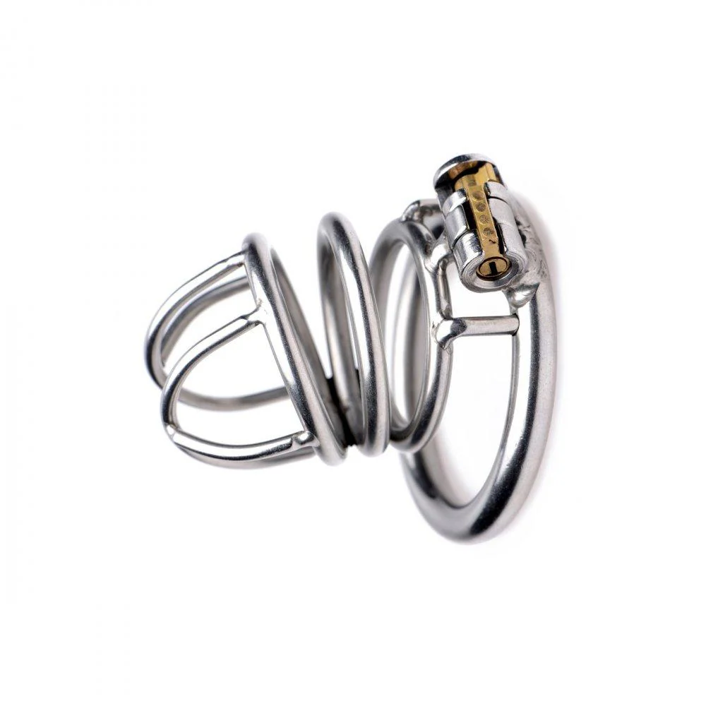 The Pen Deluxe Stainless Steel Locking Chastity Cage - Image 3