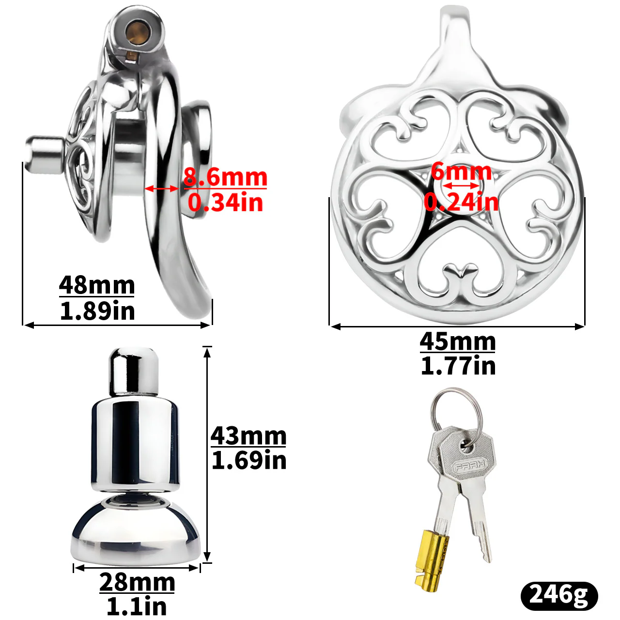 Small Steel Chastity Cage - Image 9