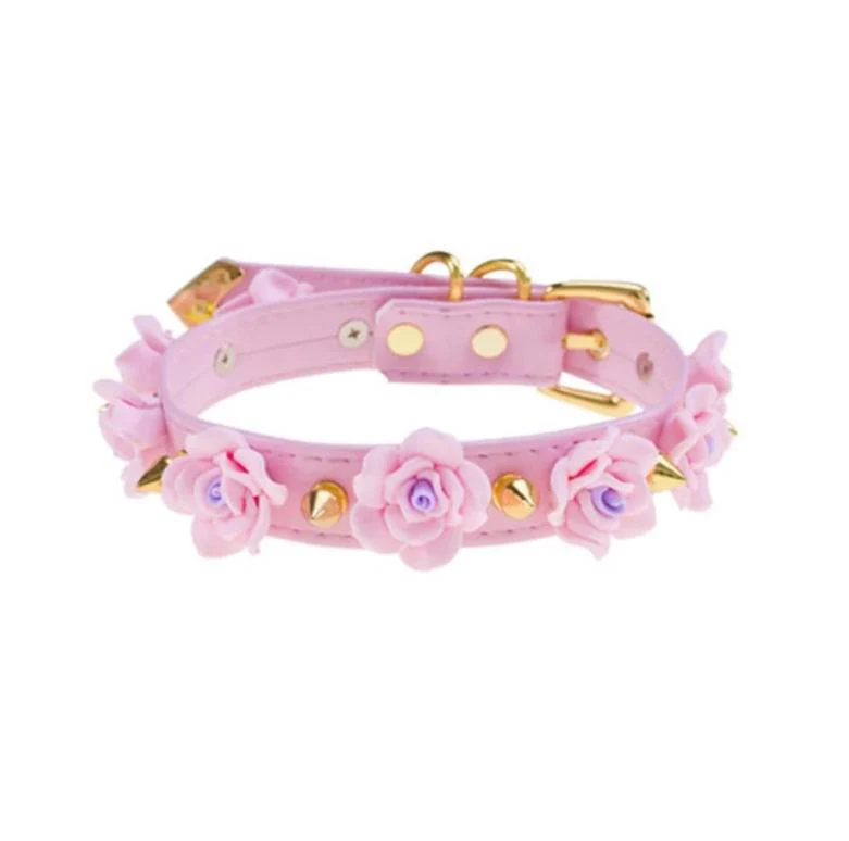 Spiked Sissy Flower Choker