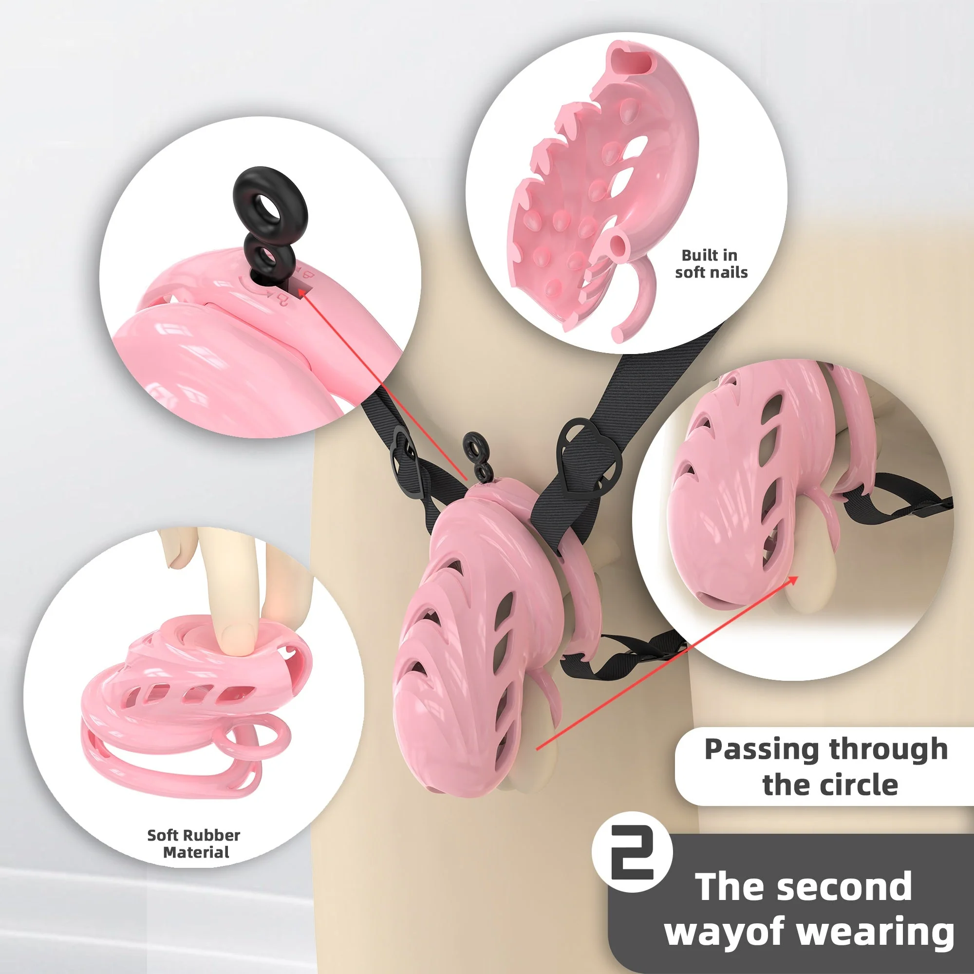 Spiked Soft Silicone Cock Cage - Image 7