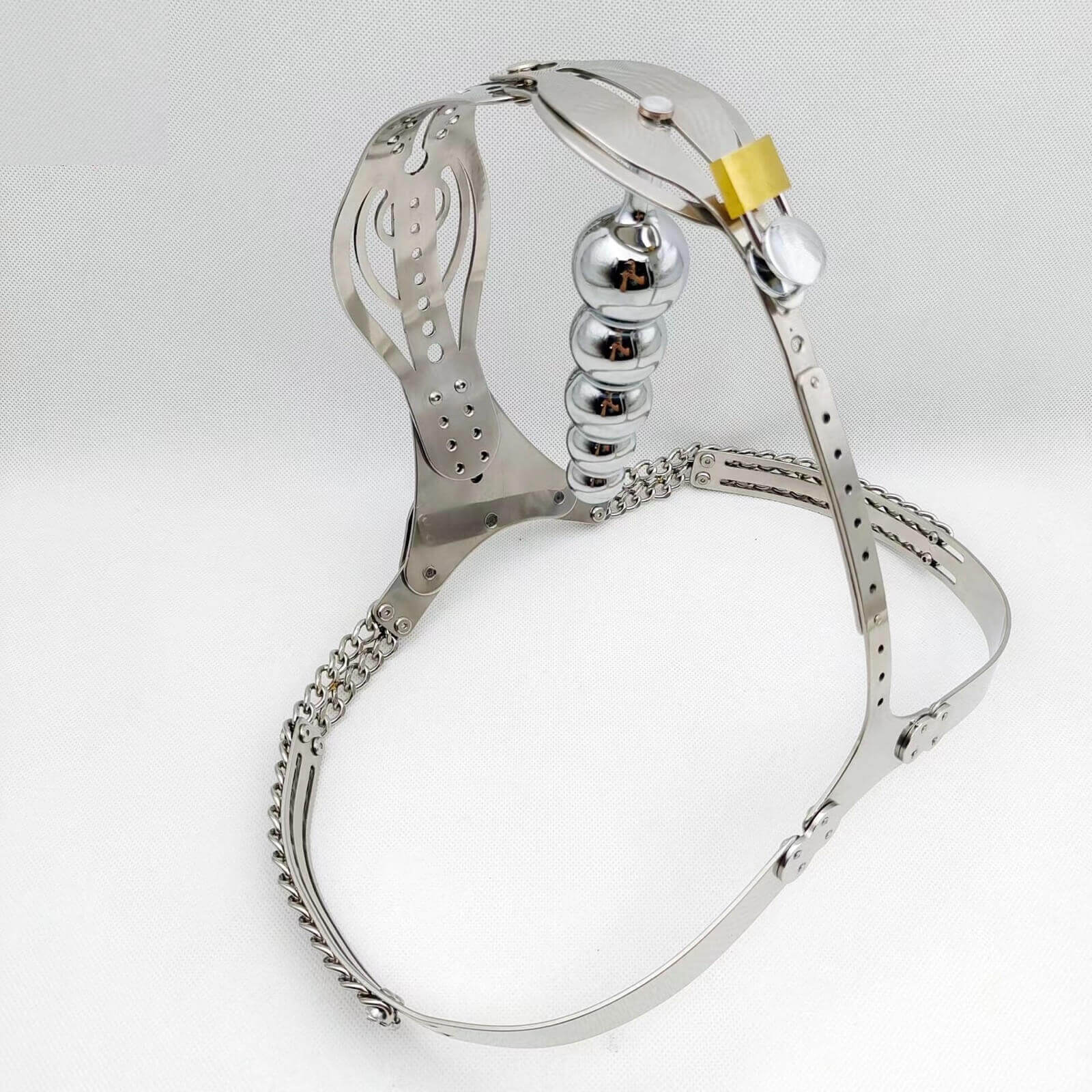 Stainless Steel 2.0 Hollowed Out Adjustable Chastity Belt For Female - Image 5