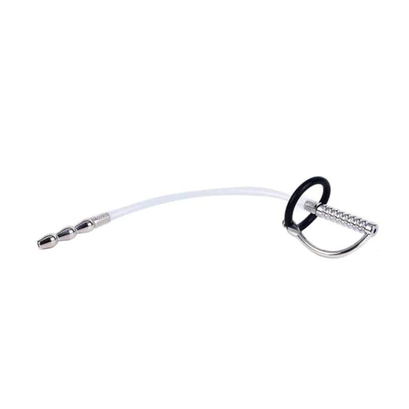 Stainless Steel and Rubber Penis Plug With Silicone Ring - Image 7