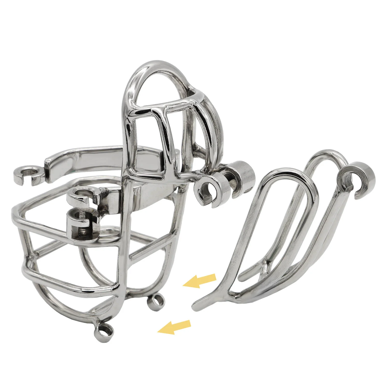 Stainless Steel Detachable PA Puncture Chastity Device - Image 4