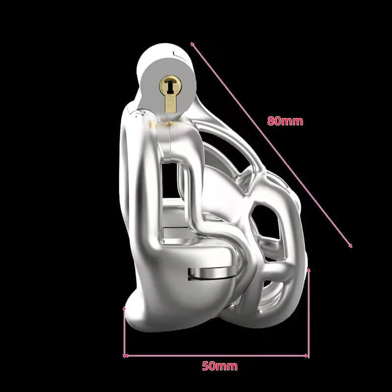 Stainless Steel Double-Lock Mamba Cock Cage - Image 3