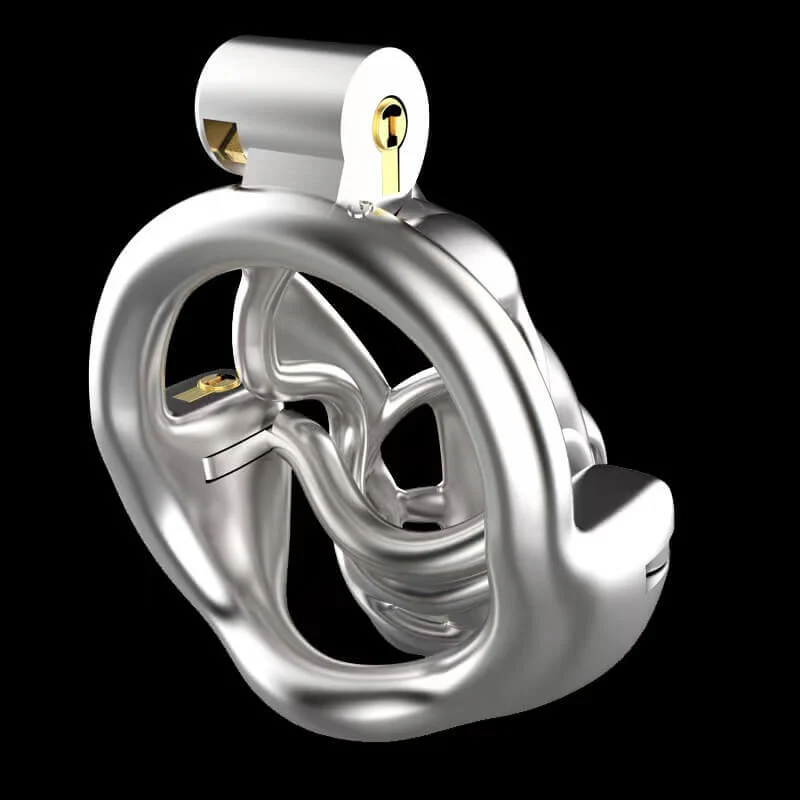 Stainless Steel Double-Lock Mamba Cock Cage - Image 4